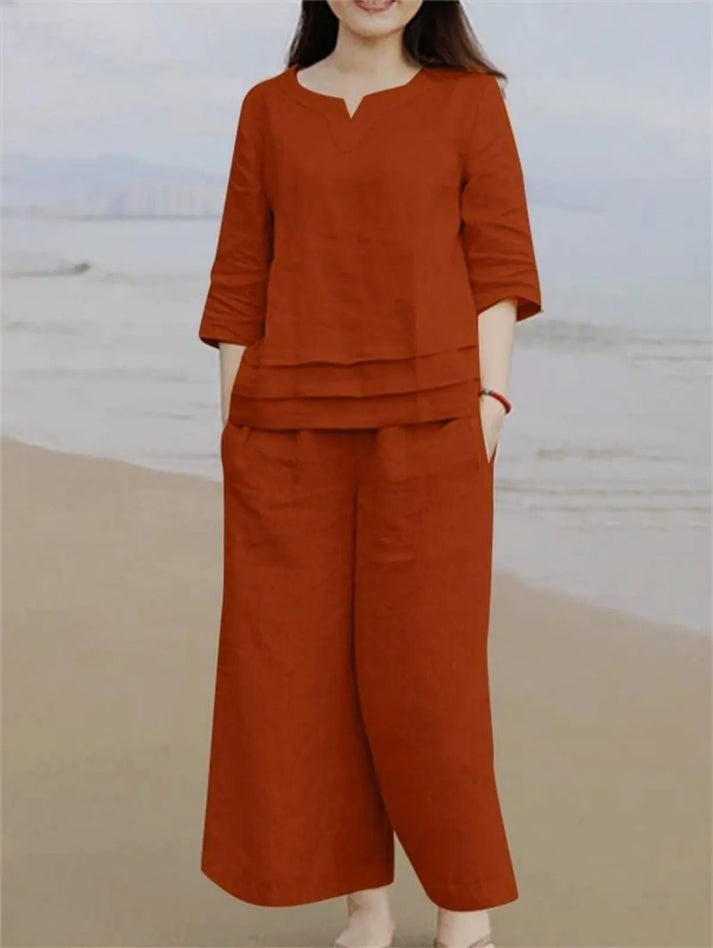 Jaipur Premium Women'S Casual Orange Cotton Kurti Set